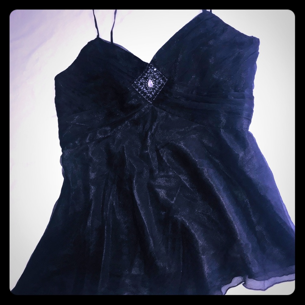 Spenser Jeremy black silk asymmetrical top